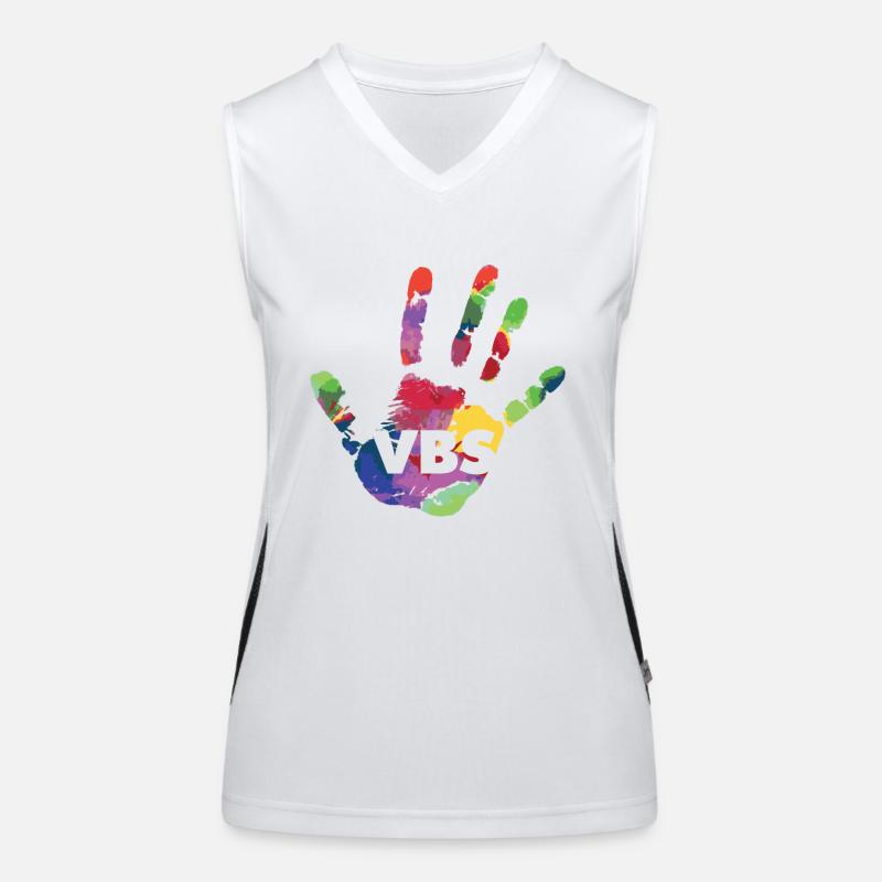 VBS Camp Aquarelle Impression de Main Bible de Vacances Débardeur respirant contrasté Femme