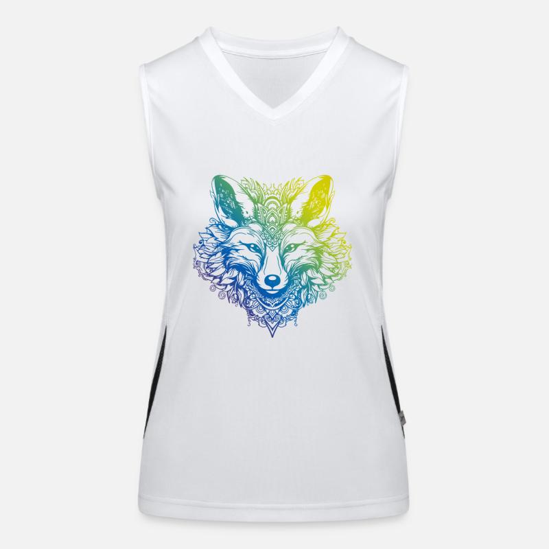 Fuchs Mandala Boho Funktionelles Kontrast-Tank Top für Frauen