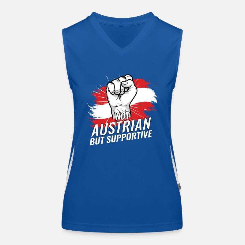 Not Austrian But Supportive Austria Flag Country Funktionelles Kontrast-Tank Top für Frauen
