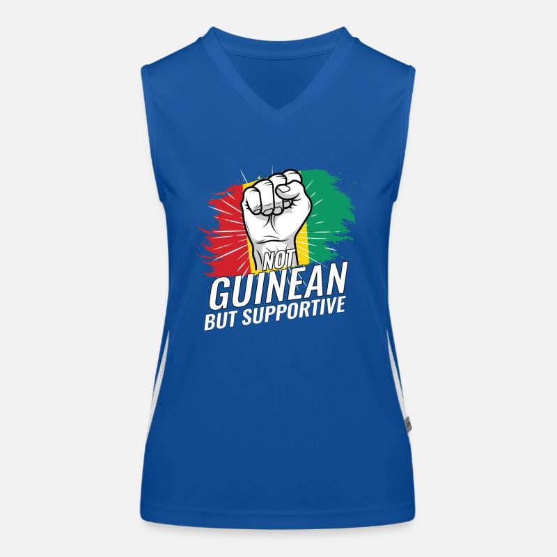 Not Guinean But Supportive Guinea Republic Flag Funktionelles Kontrast-Tank Top für Frauen