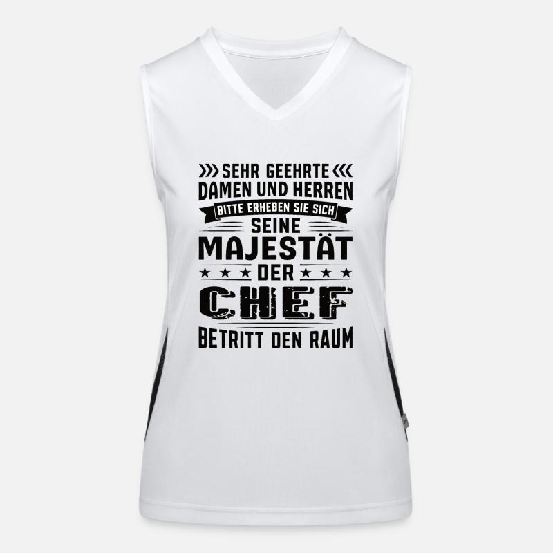 Chef Geburtstag Chef Sprüche Chef Geschenke Funktionelles Kontrast-Tank Top für Frauen
