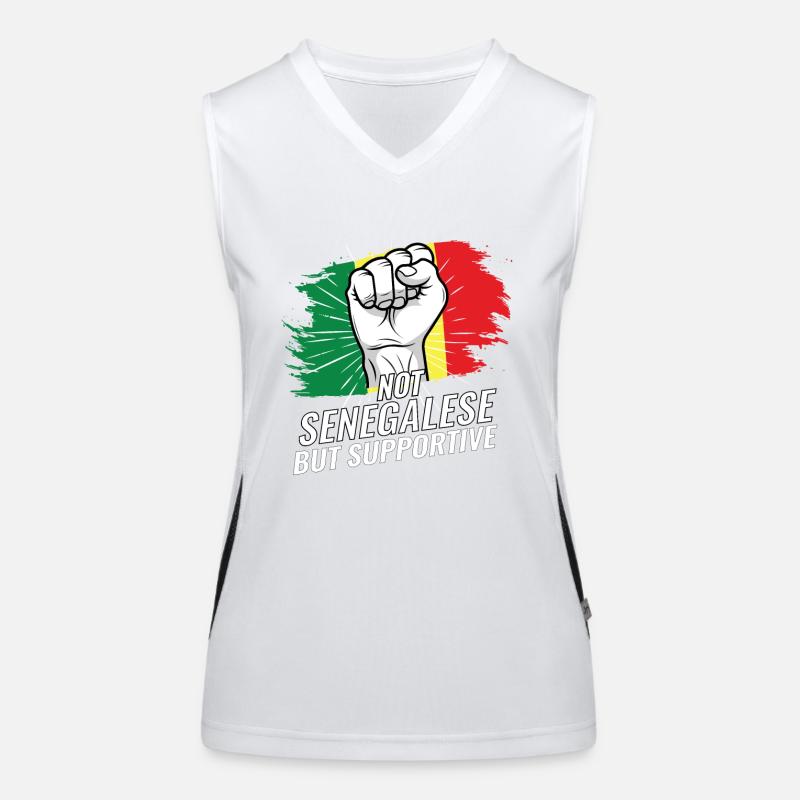 Not Senegalese But Supportive Senegal Flag Women's Functional Contrast Tank Top