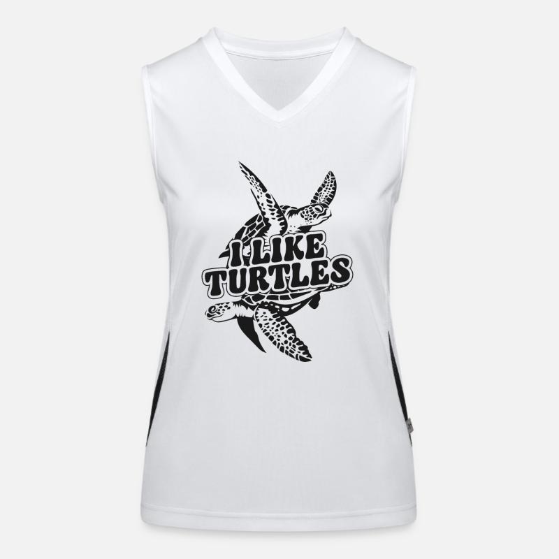 Sea Turtle Tortoise I Like Turtles Funktionelles Kontrast-Tank Top für Frauen