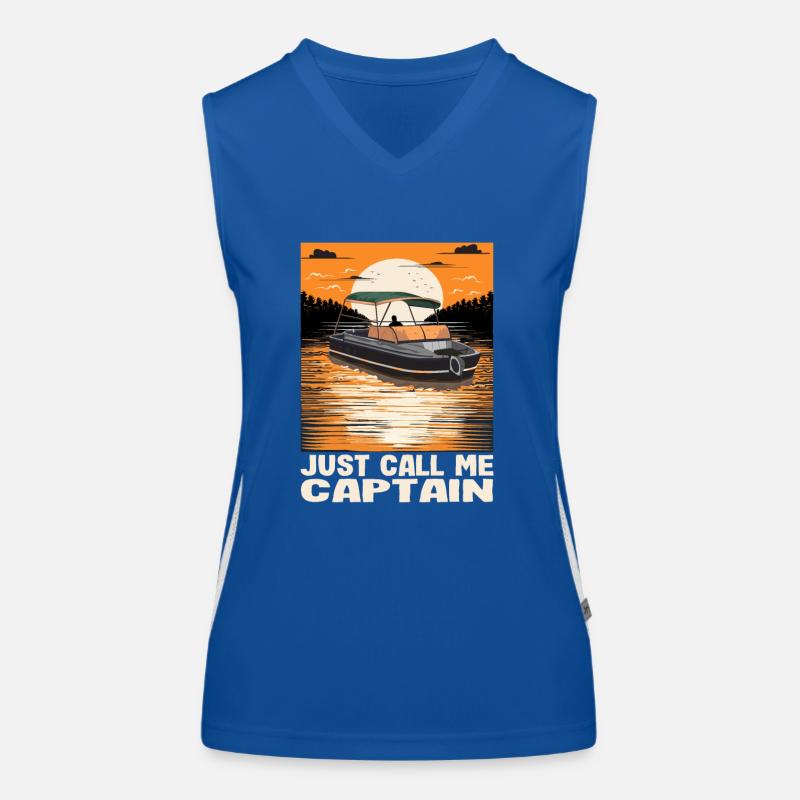 Just Call Me Captain Pontoon King Motorboating Funktionelles Kontrast-Tank Top für Frauen