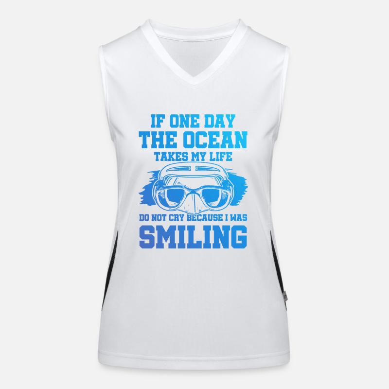 Diving Smile Saying Women's Functional Contrast Tank Top