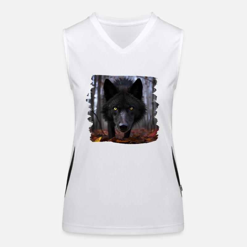 Wölfe realistic Wolf Funktionelles Kontrast-Tank Top für Frauen