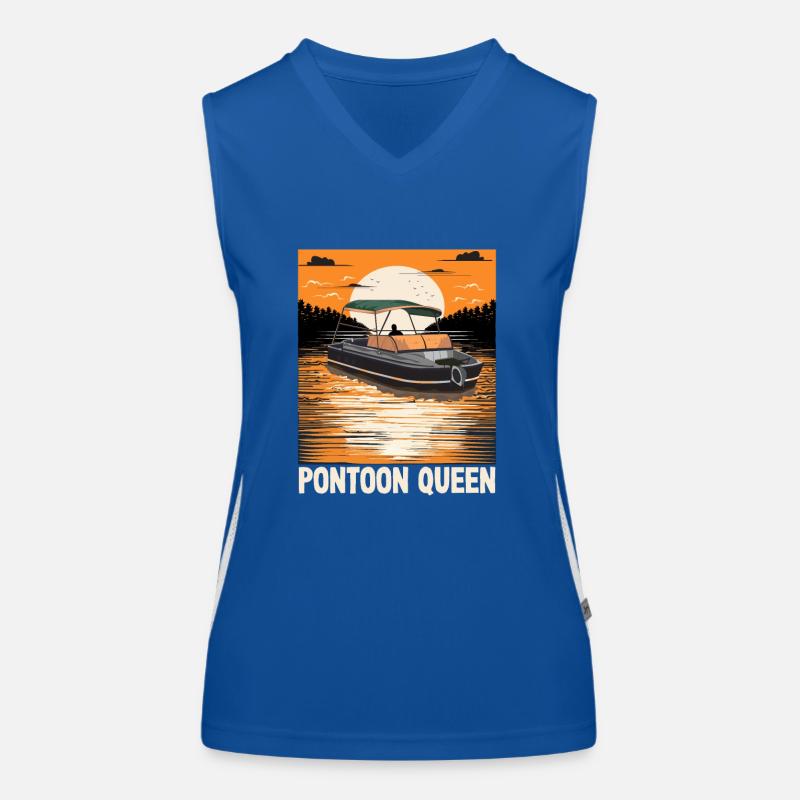 Pontoon Queen Motorboating Princess Pontooning Funktionelles Kontrast-Tank Top für Frauen
