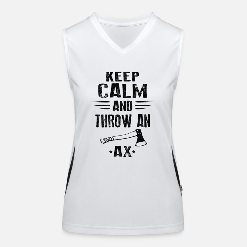 KEEP CALM AND THROW AN AX Women's Functional Contrast Tank Top