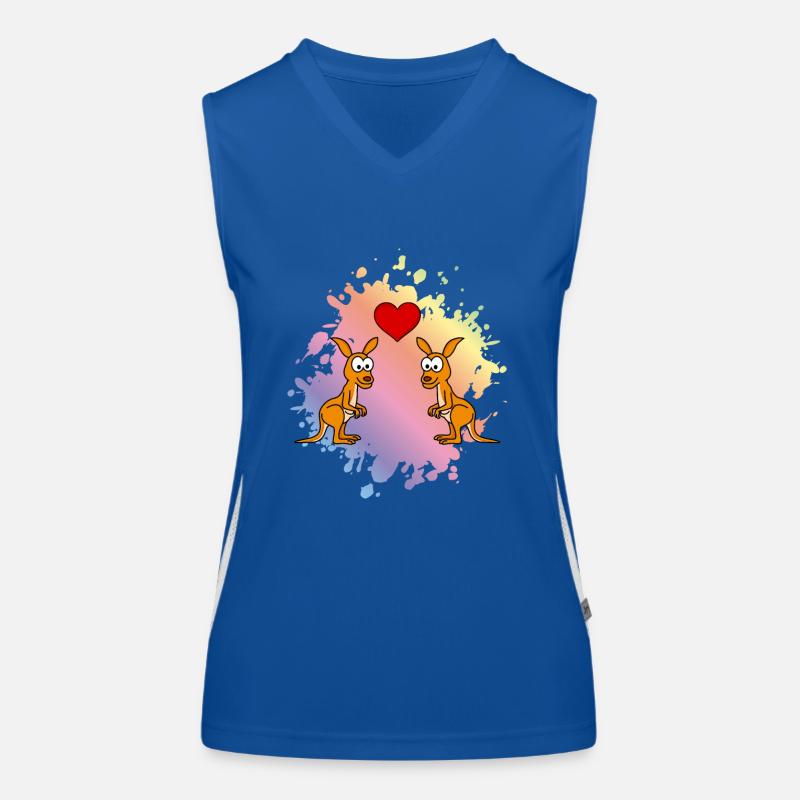 Kangaroo Comic Paar Liebe Funktionelles Kontrast-Tank Top für Frauen