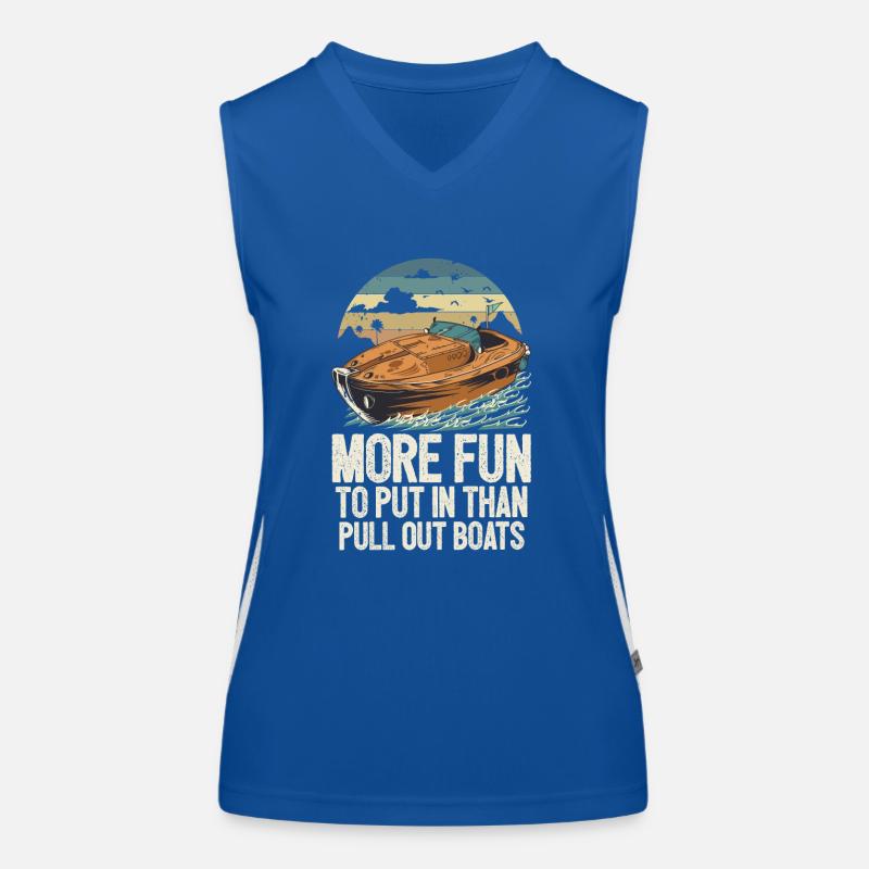Funy Motorboating More Fun To Put In Than Pull Funktionelles Kontrast-Tank Top für Frauen