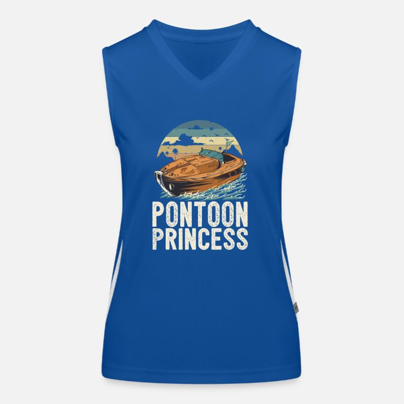 Pontoon Princess Motorboating Queen Pontooning Funktionelles Kontrast-Tank Top für Frauen