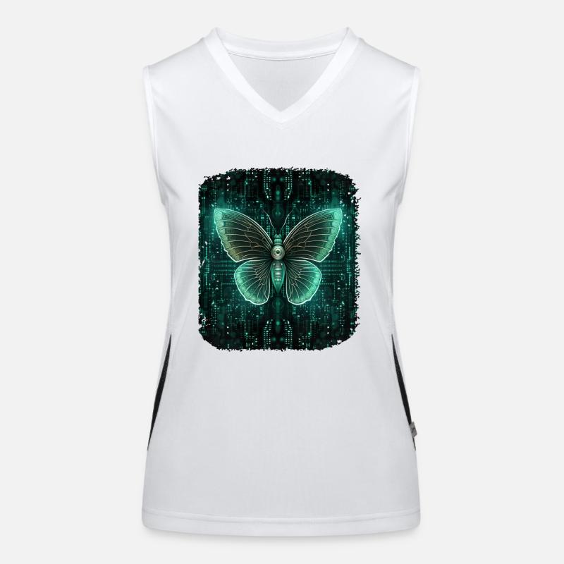 Programmierung PC Programm Code Schmetterling Funktionelles Kontrast-Tank Top für Frauen