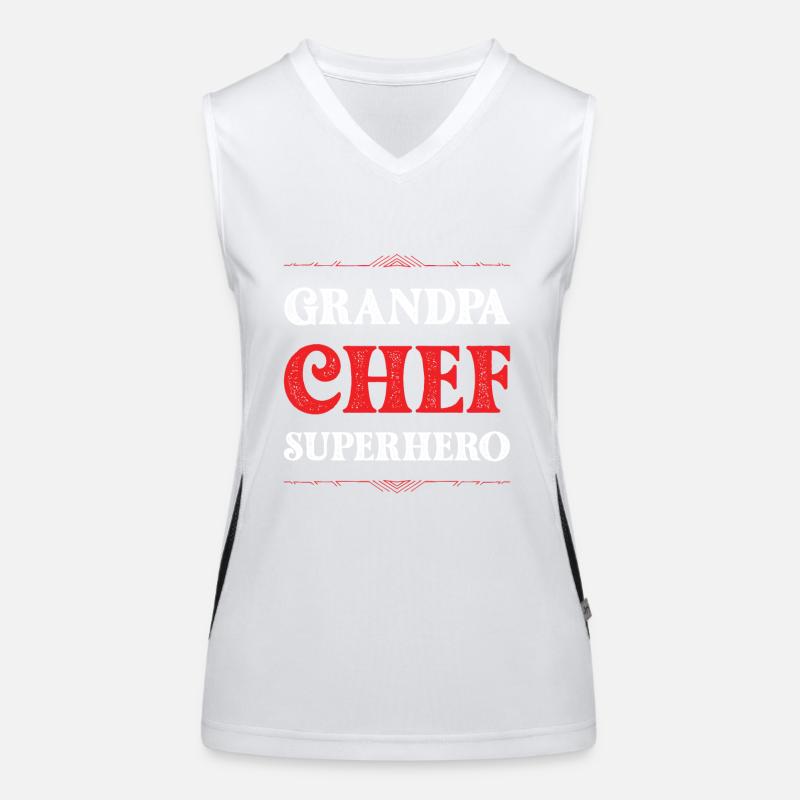 Opa Chef Superheld Funktionelles Kontrast-Tank Top für Frauen