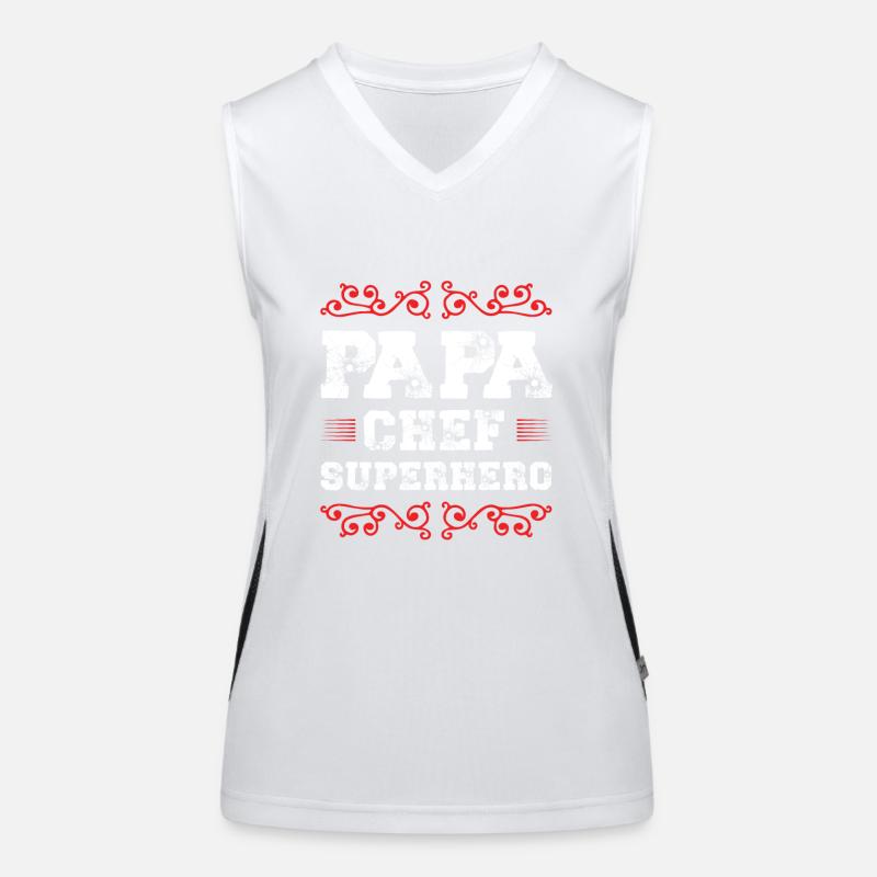Papa Chef Superheld Dad Funktionelles Kontrast-Tank Top für Frauen
