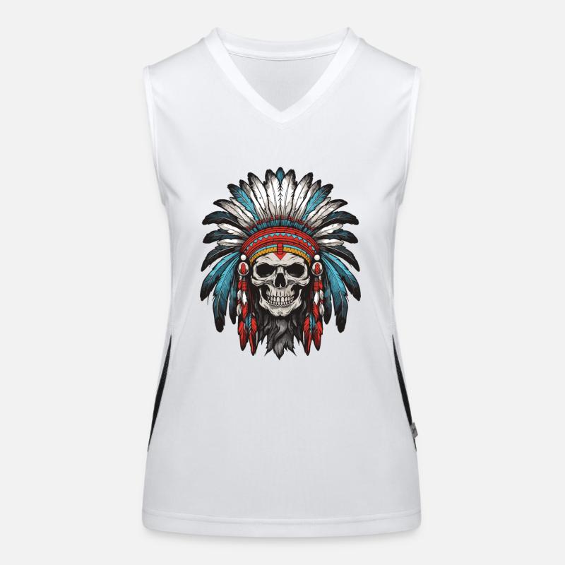 Crâne de chef indien Apache Débardeur respirant contrasté Femme