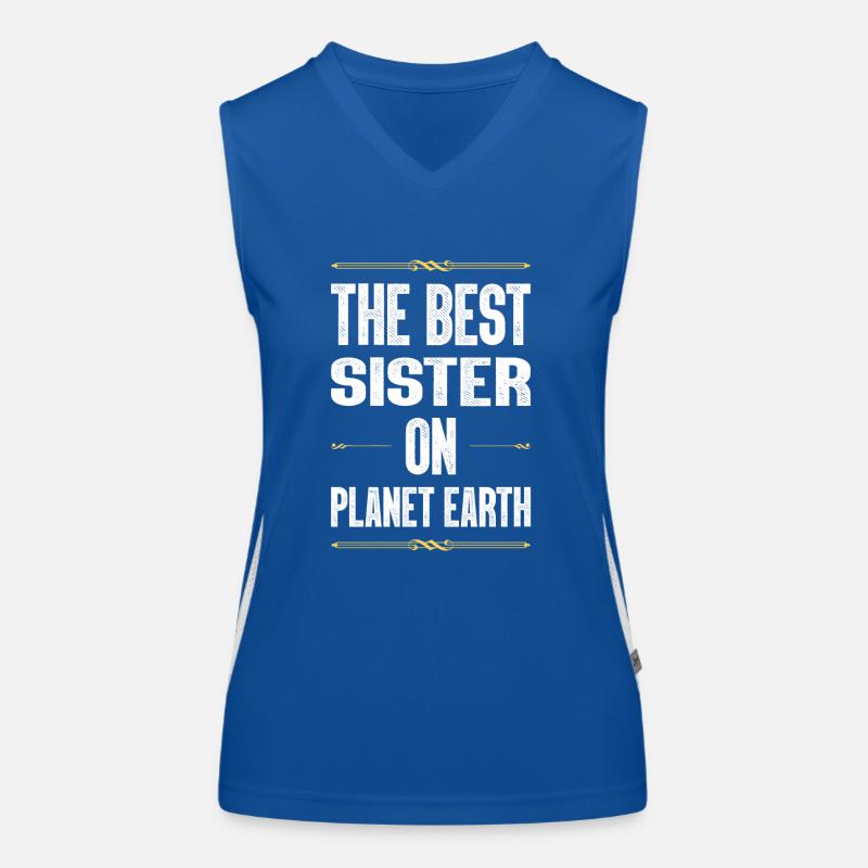 Beste Schwester Spruch Funktionelles Kontrast-Tank Top für Frauen