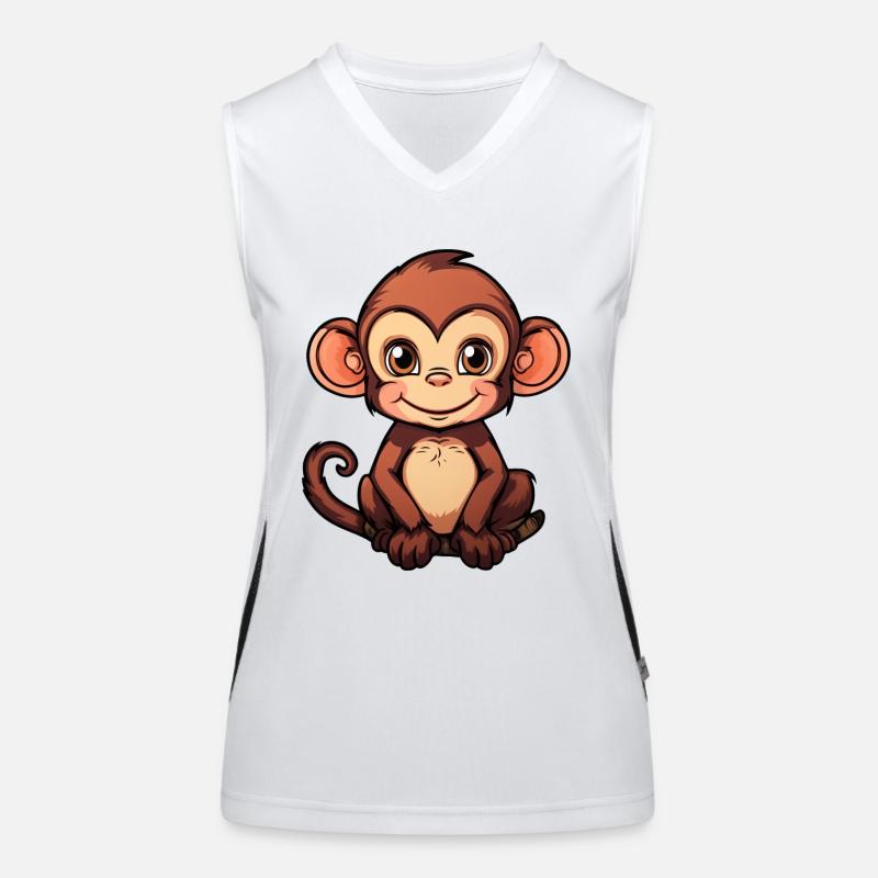 mignon petit singe Débardeur respirant contrasté Femme
