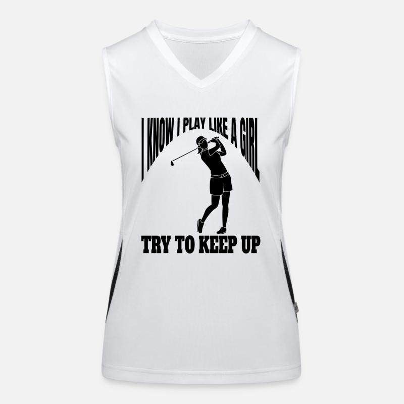 Golfer, golf, golf, golf club, golf course Women's Functional Contrast Tank Top