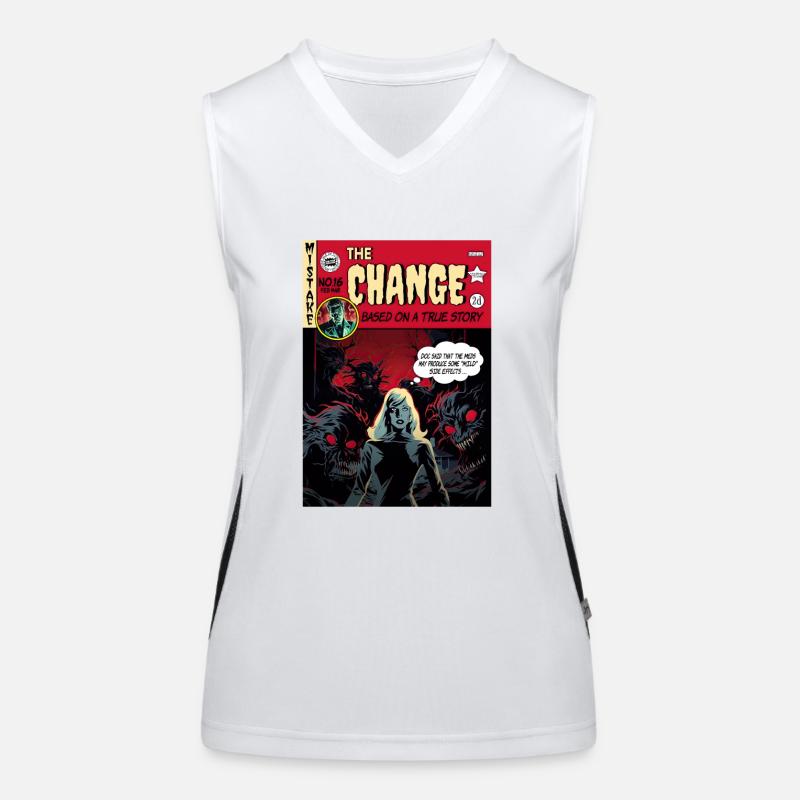 Retro Horror Comic - The Change Women's Functional Contrast Tank Top