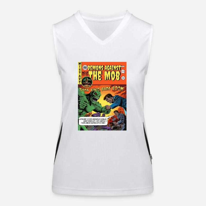Retro Horror Comic - Demons against The Mob Débardeur respirant contrasté Femme