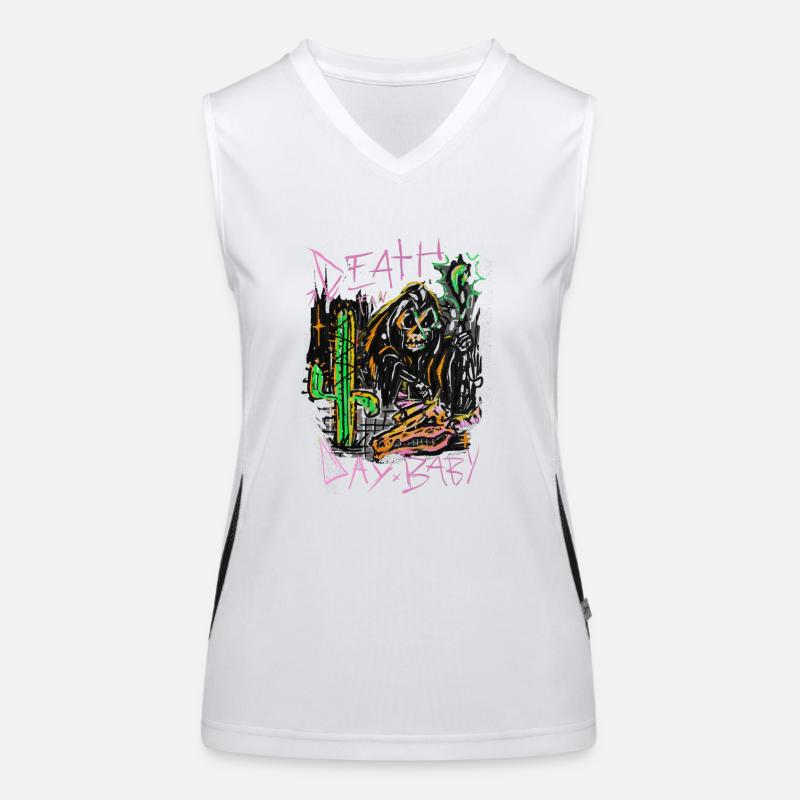 abstract Grim Reaper Women's Functional Contrast Tank Top