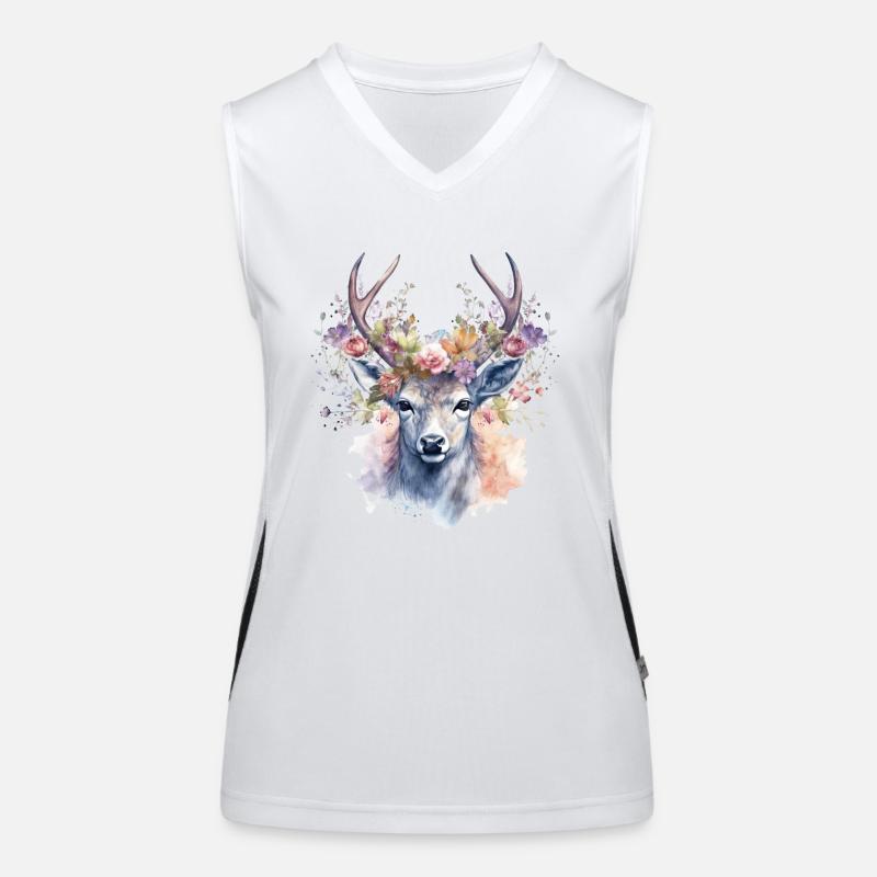 Ersatz Dirndl Hirschgeweih Hirsch Funktionelles Kontrast-Tank Top für Frauen