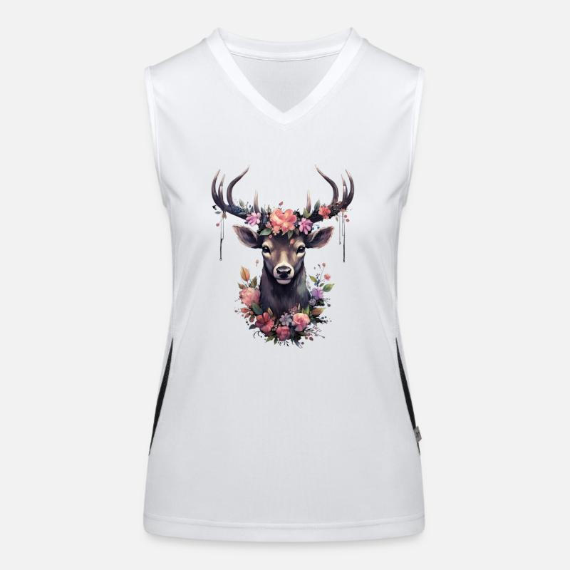 Replacement dirndl deer antlers deer Women's Functional Contrast Tank Top