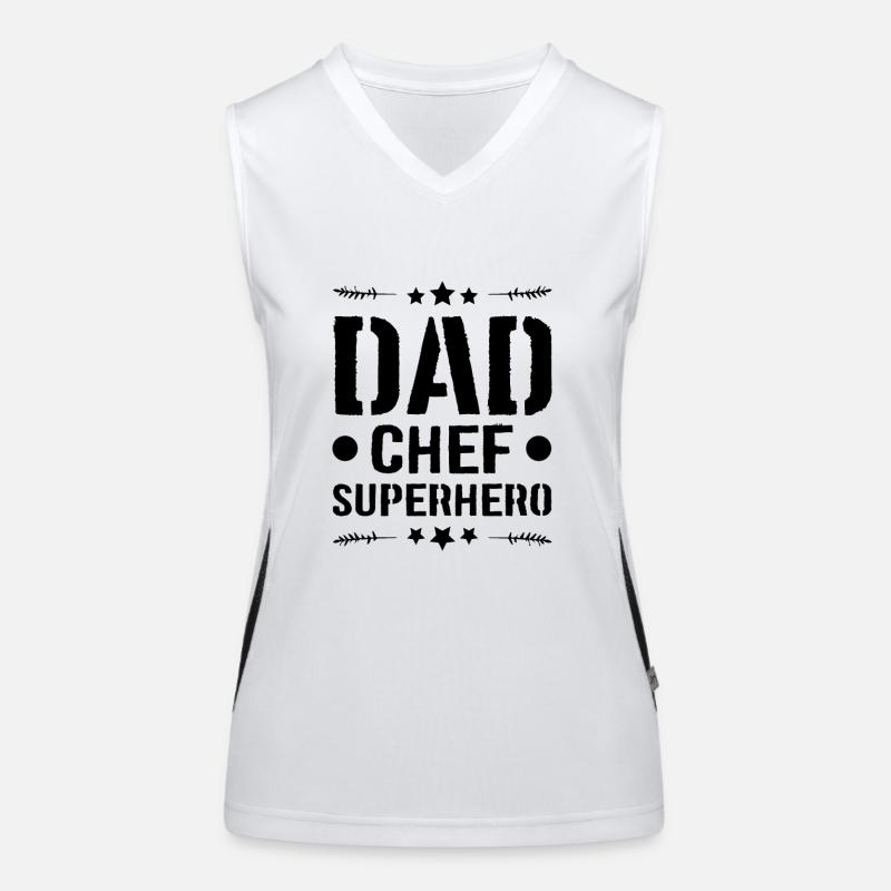 Dad Chef Superheld Papa Funktionelles Kontrast-Tank Top für Frauen