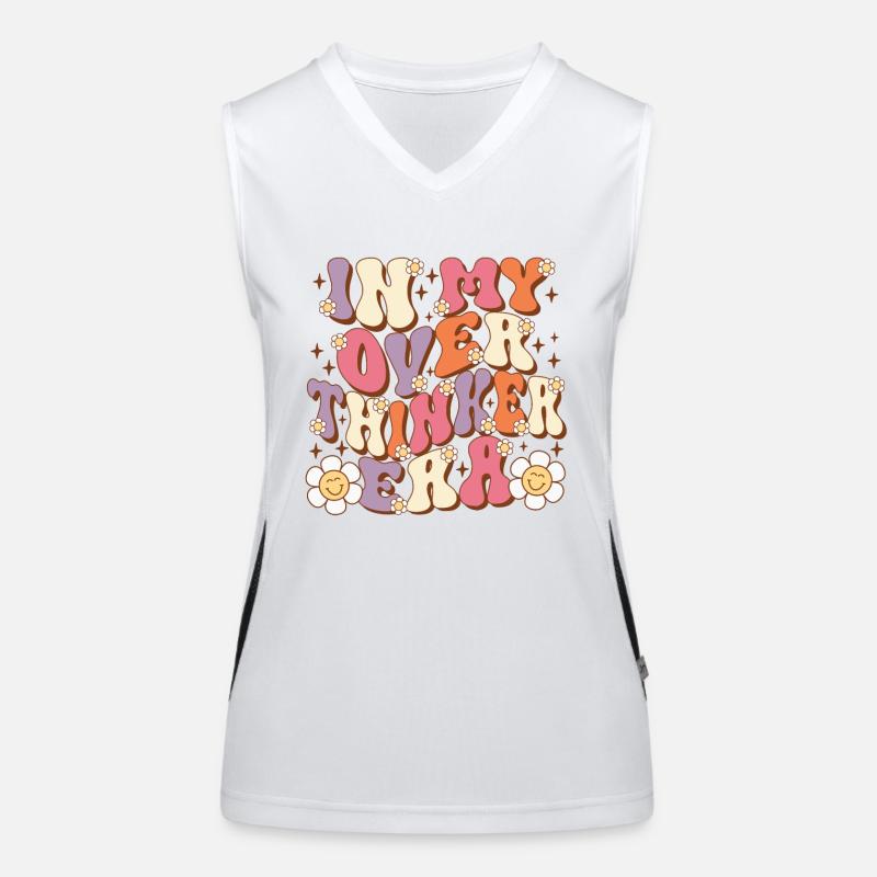 In My Overthinker Era Overthink Groovy Women's Functional Contrast Tank Top