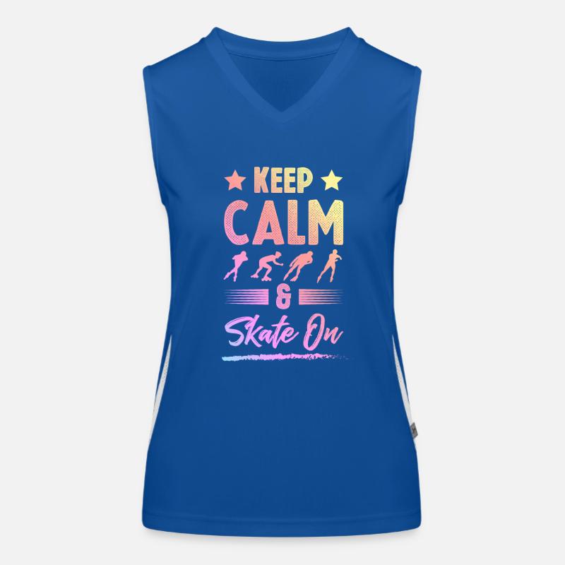 keep calm skate Women's Functional Contrast Tank Top