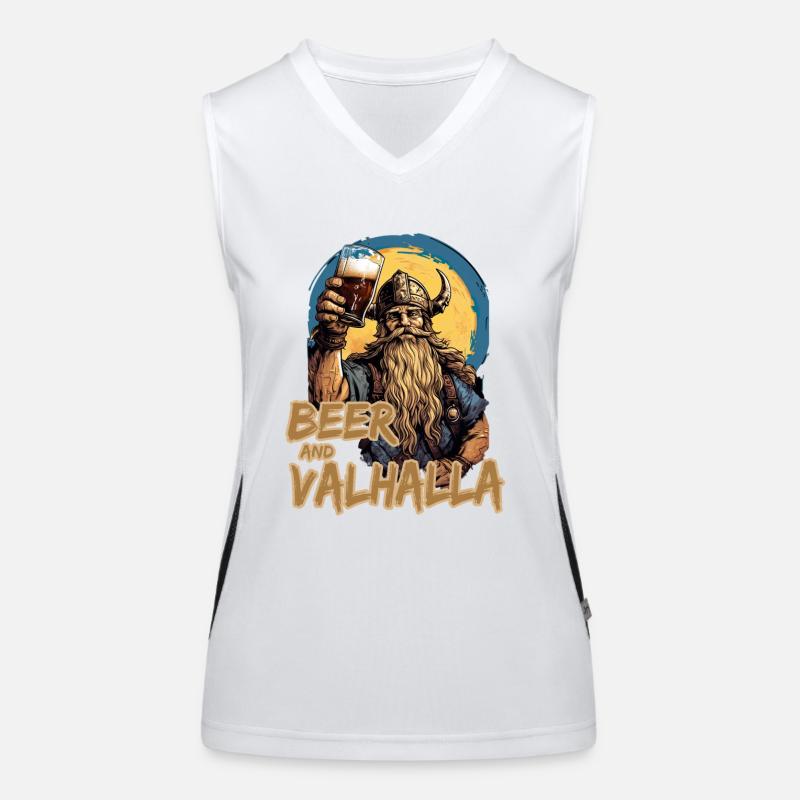 Beer And Valhalla Wikinger Funktionelles Kontrast-Tank Top für Frauen