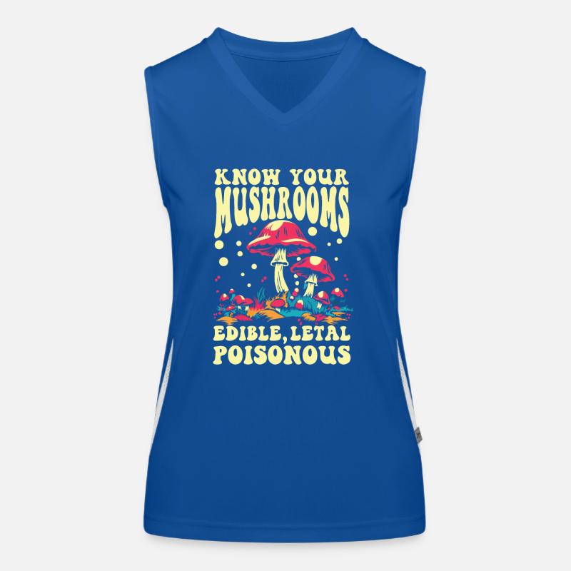 Know Your Mushrooms Edible Letal Funktionelles Kontrast-Tank Top für Frauen