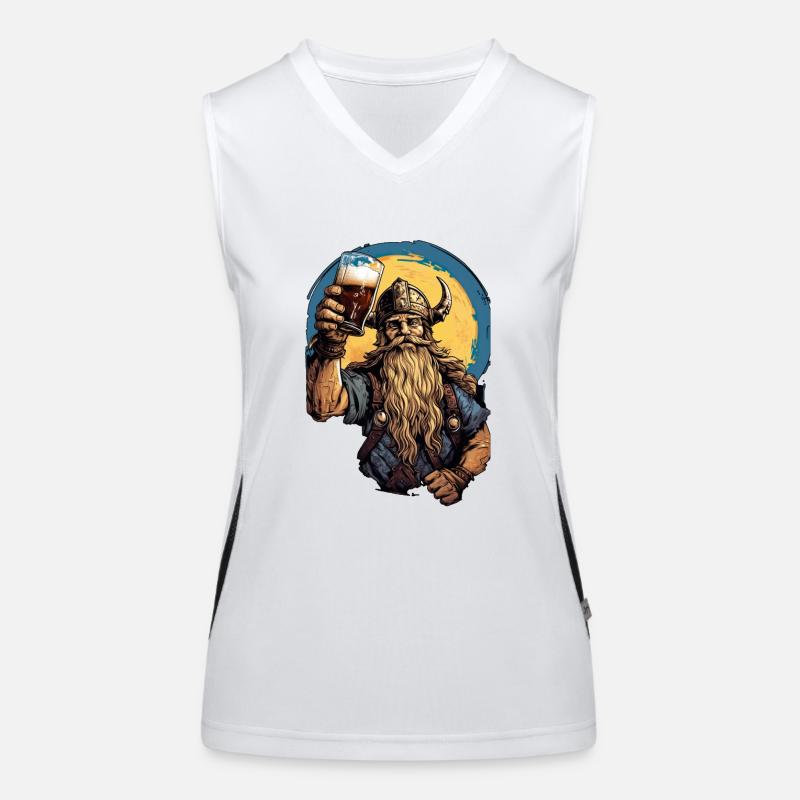 Beer And Valhalla Wikinger Funktionelles Kontrast-Tank Top für Frauen