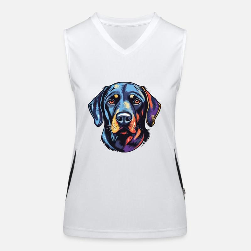 Labrador Dog Head Women's Functional Contrast Tank Top