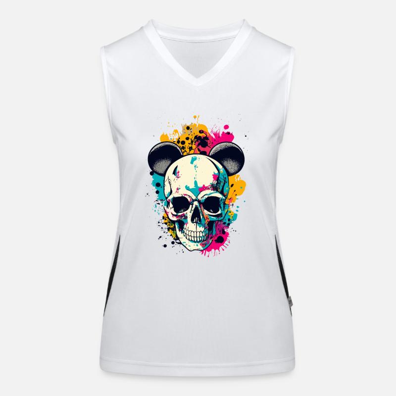 Crâne avec oreilles de souris Skull Débardeur respirant contrasté Femme