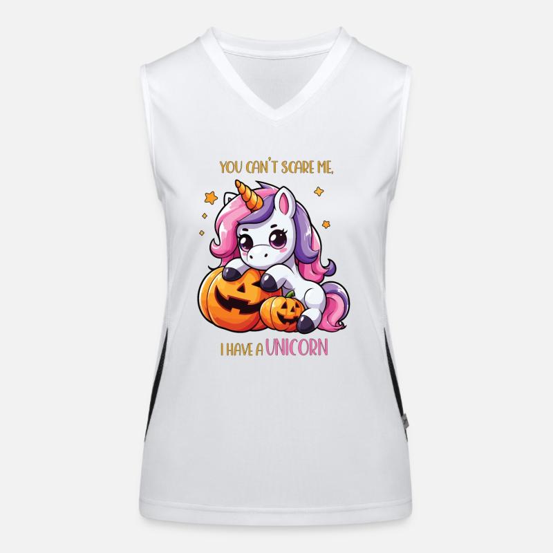 Halloween-Einhorn, ich habe ein Einhorn Funktionelles Kontrast-Tank Top für Frauen