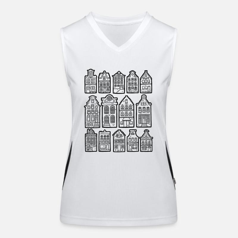 Holländische Häuser Funktionelles Kontrast-Tank Top für Frauen