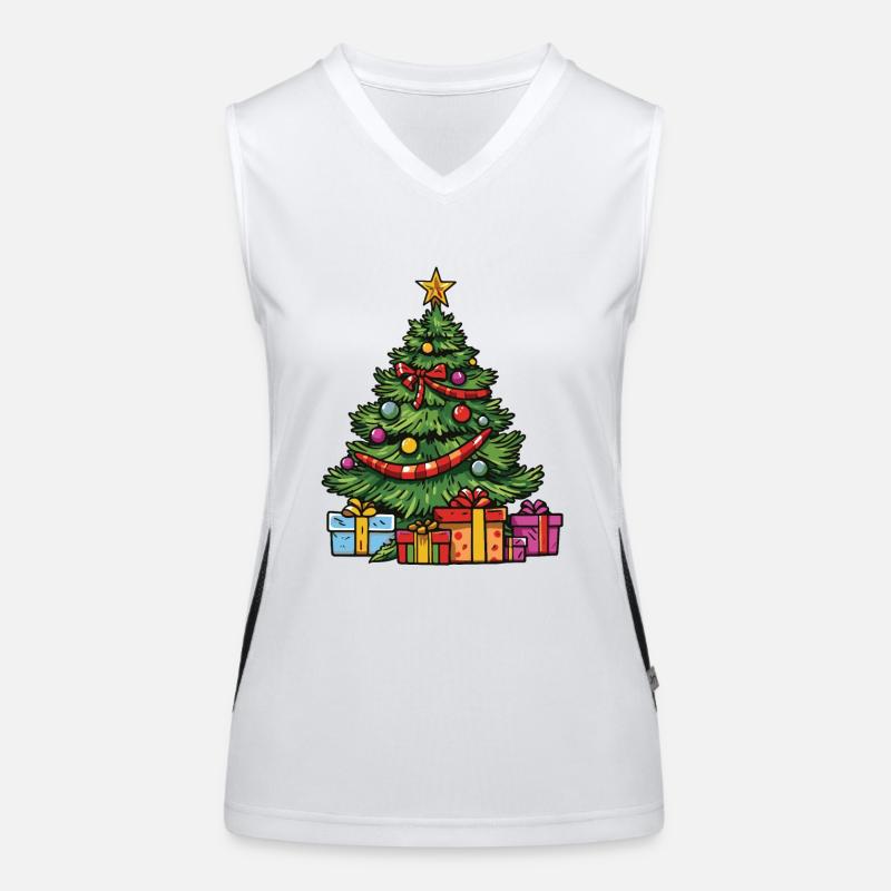 Fir Xmas Christmas Tree Women's Functional Contrast Tank Top