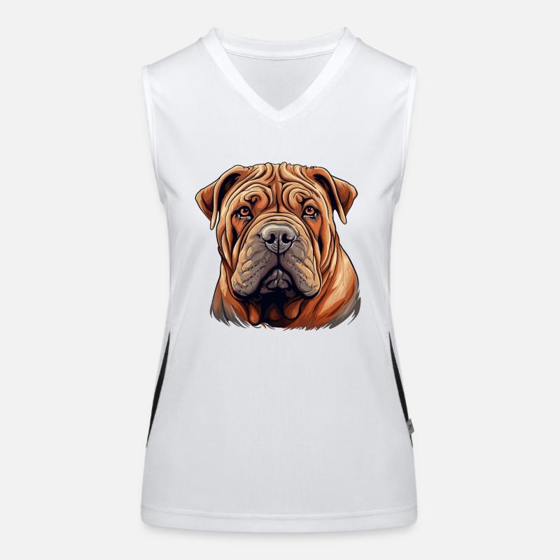 Shar Pei Funktionelles Kontrast-Tank Top für Frauen
