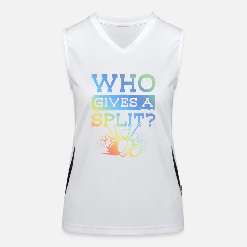 Bowling Split Saying Women's Functional Contrast Tank Top