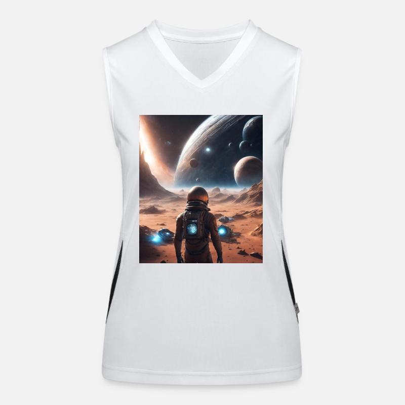 Planets Outer Space Women's Functional Contrast Tank Top
