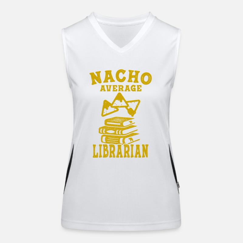 librarian nacho average book reading library books Women's Functional Contrast Tank Top