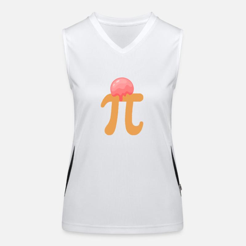Pi Day A La Mode Lustige Math Geek Pie Eiscreme Funktionelles Kontrast-Tank Top für Frauen