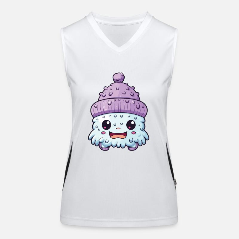 Winter Eskimo Comic Winterlich Funktionelles Kontrast-Tank Top für Frauen