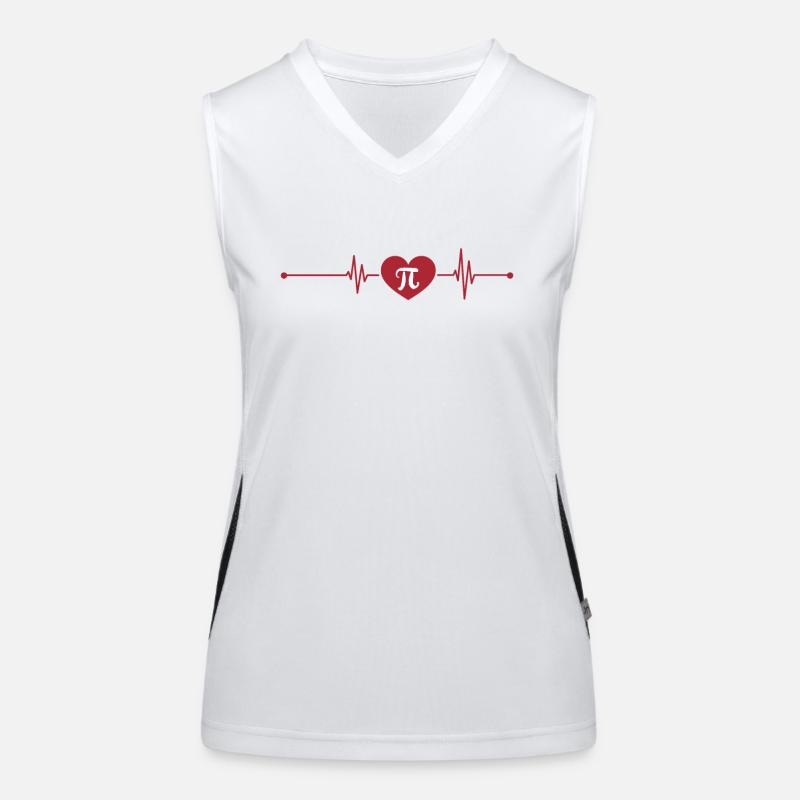 Pi-Tag Symbol Herzschlag Mathematik Lehrer Funktionelles Kontrast-Tank Top für Frauen