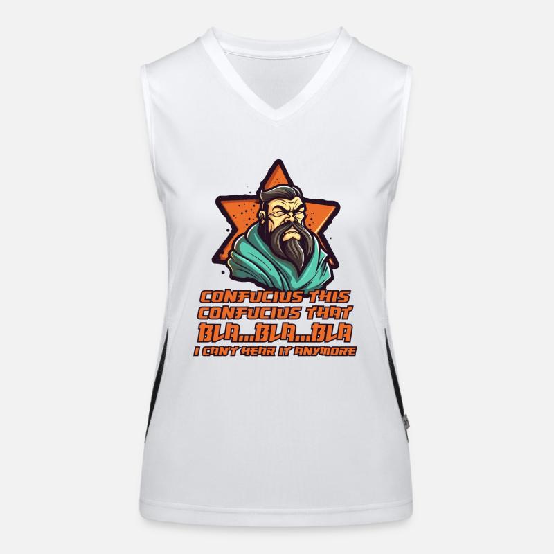 Konfuzius hat genug von den Sprüchen Funktionelles Kontrast-Tank Top für Frauen