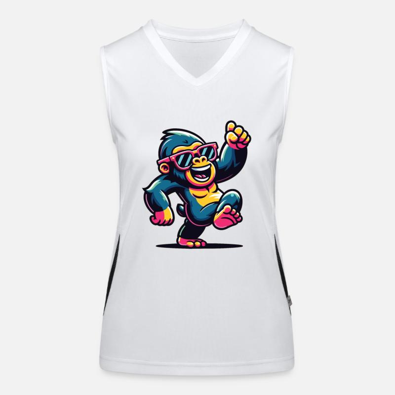 Gorilla with sunglasses Women's Functional Contrast Tank Top