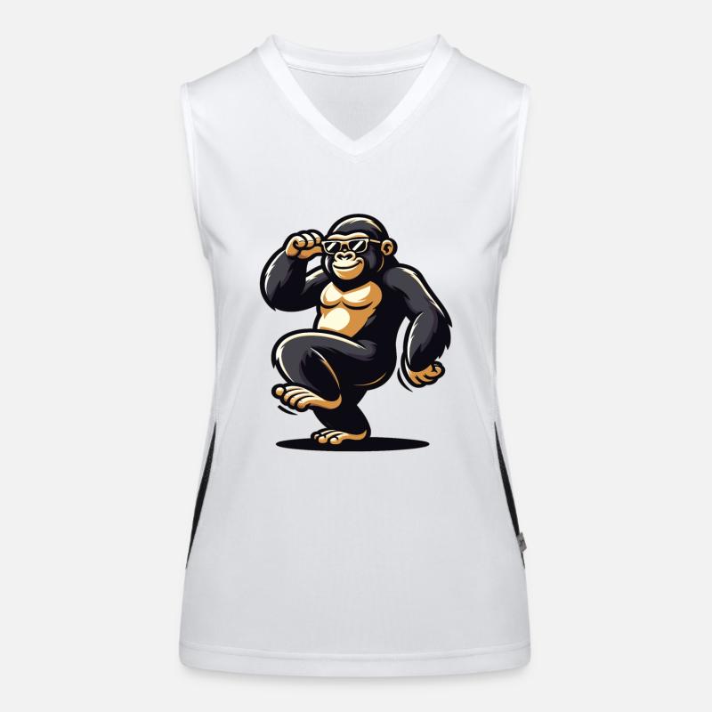 Gorilla with sunglasses Women's Functional Contrast Tank Top