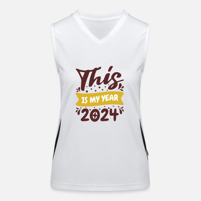 This Is My Year 2024 Funktionelles Kontrast-Tank Top für Frauen