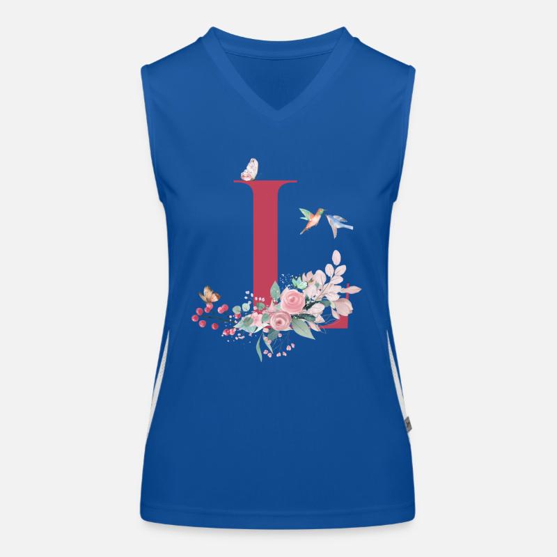 Blumenbuchstabe L - Geschenkidee Funktionelles Kontrast-Tank Top für Frauen
